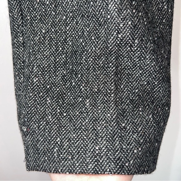 J. Crew Silver Gray Sequin Martie Sparkle Herringbone Crop Pants - Picture 7 of 8
